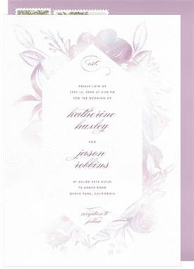 'Hint Of Blooms' Wedding Invitation