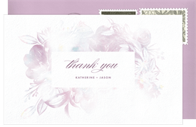 'Hint Of Blooms' Wedding Thank You Note
