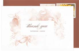 'Hint Of Blooms' Wedding Thank You Note