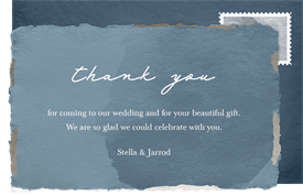 'Watercolor Deckled' Wedding Thank You Note