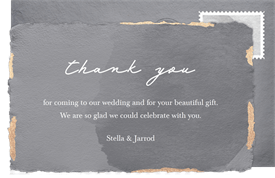 'Watercolor Deckled' Wedding Thank You Note