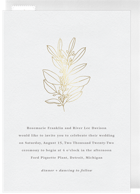 'Golden Foliage' Wedding Invitation