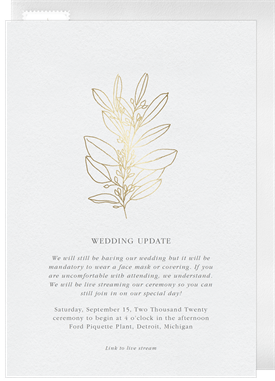 'Golden Foliage' Wedding Updates Invitation