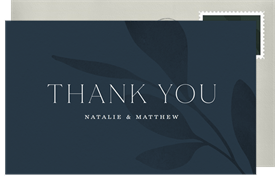 'Tonal Leaves' Wedding Thank You Note