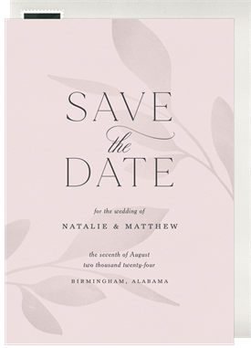 'Tonal Leaves' Wedding Save the Date