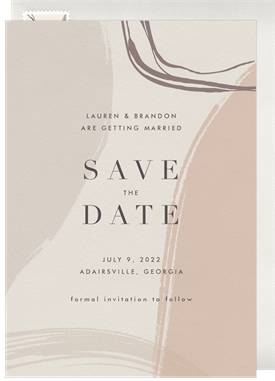 'Organic Abstract Shapes' Wedding Save the Date