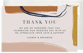 'Organic Abstract Shapes' Wedding Thank You Note