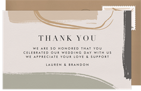 'Organic Abstract Shapes' Wedding Thank You Note