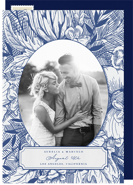 'Inked Florals' Wedding Save the Date