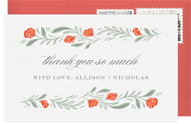 'Fairytale Floral' Wedding Thank You Note