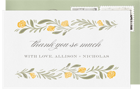 'Fairytale Floral' Wedding Thank You Note