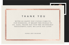 'Tailored Frame' Wedding Thank You Note