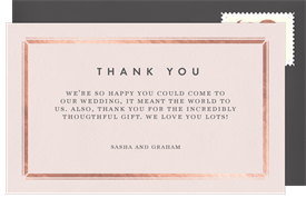 'Tailored Frame' Wedding Thank You Note