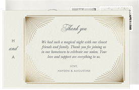 'Gilded Bursts' Wedding Thank You Note