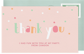 'Party Hat' Kids Birthday Thank You Note