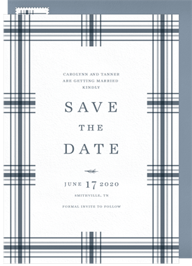 'Preppy Plaid' Wedding Save the Date