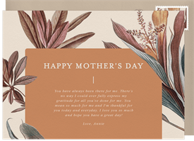 'Modern Palm Lily' Mother's Day Card