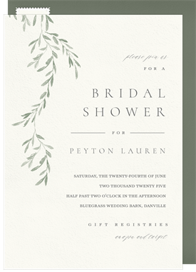 'Romantic Vines' Bridal Shower Invitation