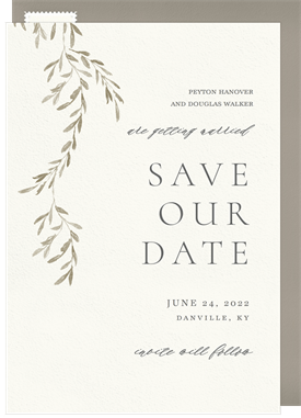 'Romantic Vines' Wedding Save the Date