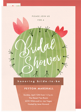 'Prickly Cactus' Bridal Shower Invitation