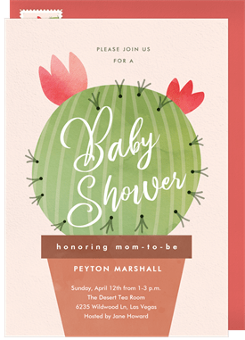 'Prickly Cactus' Baby Shower Invitation