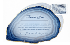 'Gilded Agate' Wedding Thank You Note
