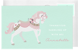 'Gallop On Over' Kids Birthday Thank You Note