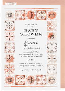 'Southwest Boho Border' Baby Shower Invitation