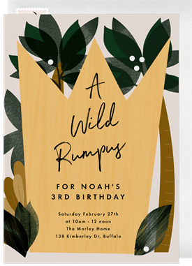 'A Wild Rumpus' Kids Birthday Invitation