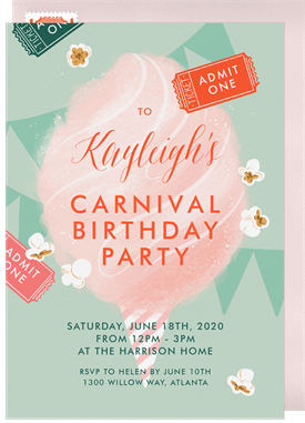 'Carnival Party' Kids Birthday Invitation