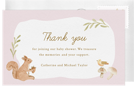 'Woodland Animals' Baby Shower Thank You Note