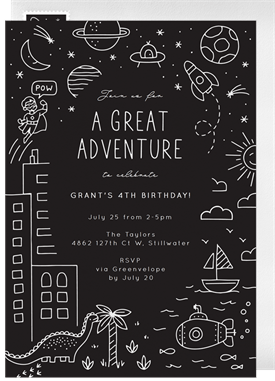 'Great Adventure' Kids Birthday Invitation