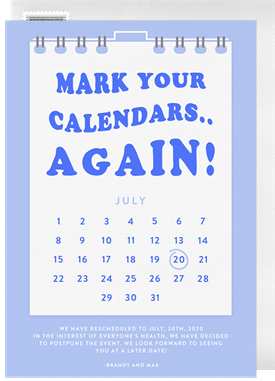 'Mark Your Calendars' Cancel / Postpone an Event Announcement