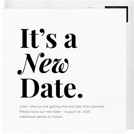 'New Date' Wedding Updates Announcement