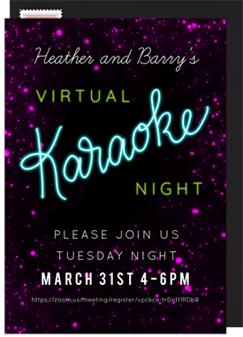 'Virtual Karaoke Night' Virtual / Remote Invitation