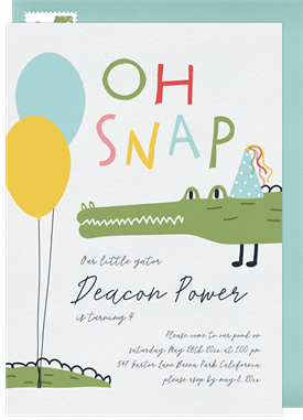 'Oh Snap' Kids Birthday Invitation