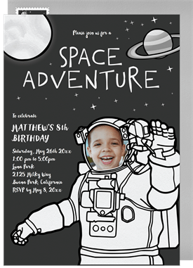 'Space Adventure' Kids Birthday Invitation
