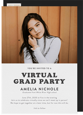 'Virtual Grad Party' Graduation Invitation