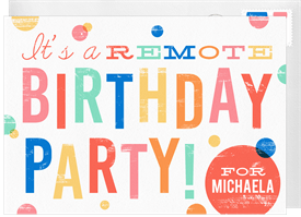 'Remote Birthday' Kids Birthday Invitation