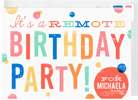 'Remote Birthday' Virtual / Remote Invitation