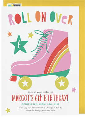 'Roll On Over' Kids Birthday Invitation