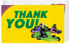 'Start Your Engines' Kids Birthday Thank You Note