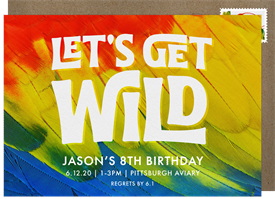 'Wild Macaw' Kids Birthday Invitation