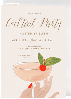 'Fancy Cocktail' Entertaining Invitation