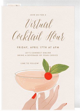 'Fancy Cocktail' Virtual / Remote Invitation