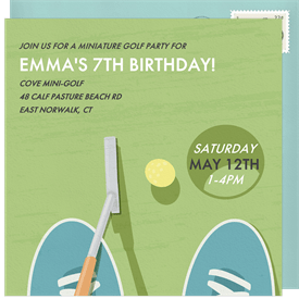 'Mini Golf' Kids Birthday Invitation