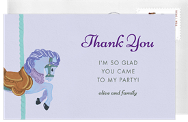 'Carousel Horses' Kids Birthday Thank You Note