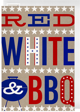 'Red White BBQ' Fourth of July Invitation