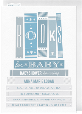 'Books For Baby' Baby Shower Invitation