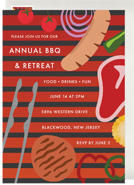 'Backyard BBQ Grill' Company Retreat Invitation